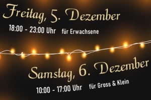 Winterzauber Freitag, 5. Dezember 2025  FÜR ERWACHSENE - ohne Anmeldung