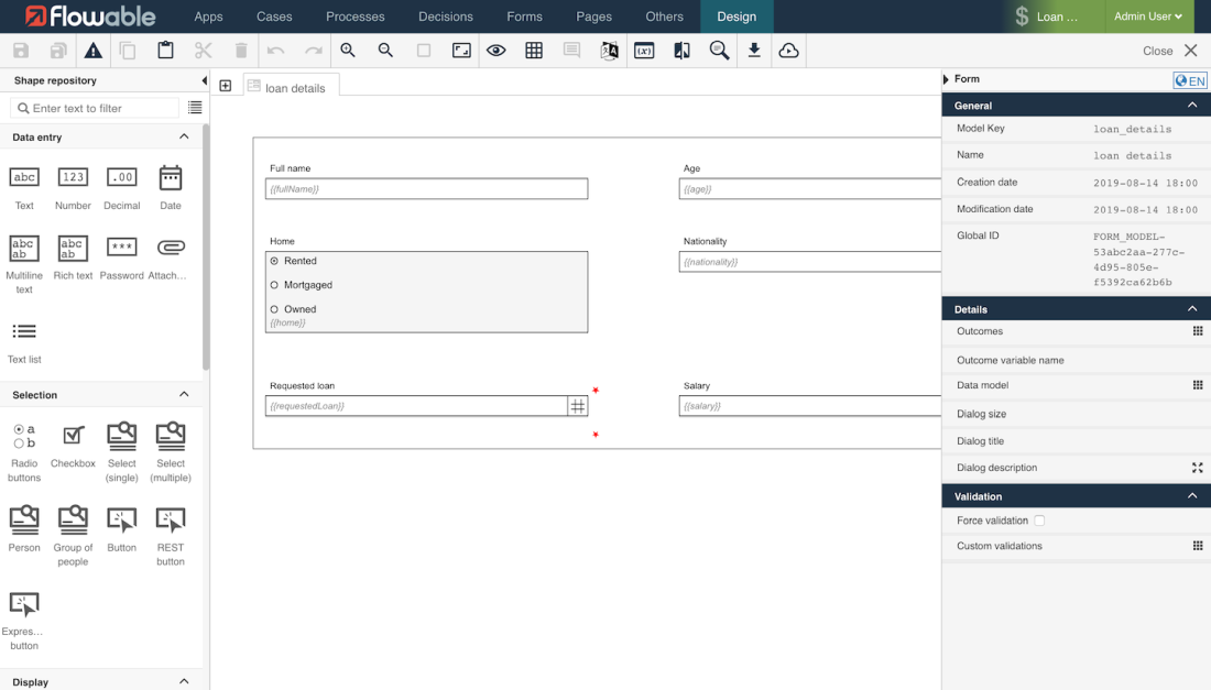 visuelWebsite Formular Flowable